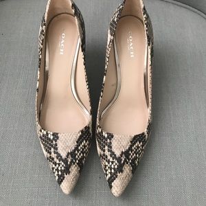 Coach snakeprint kitten heels